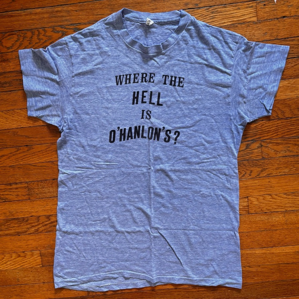 Blue Graphic T-Shirt 70’s Hanes vintage size XL